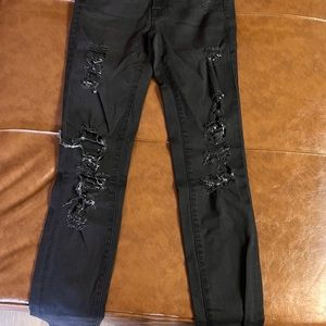 Frame skinny jeans - ripped perfectly.